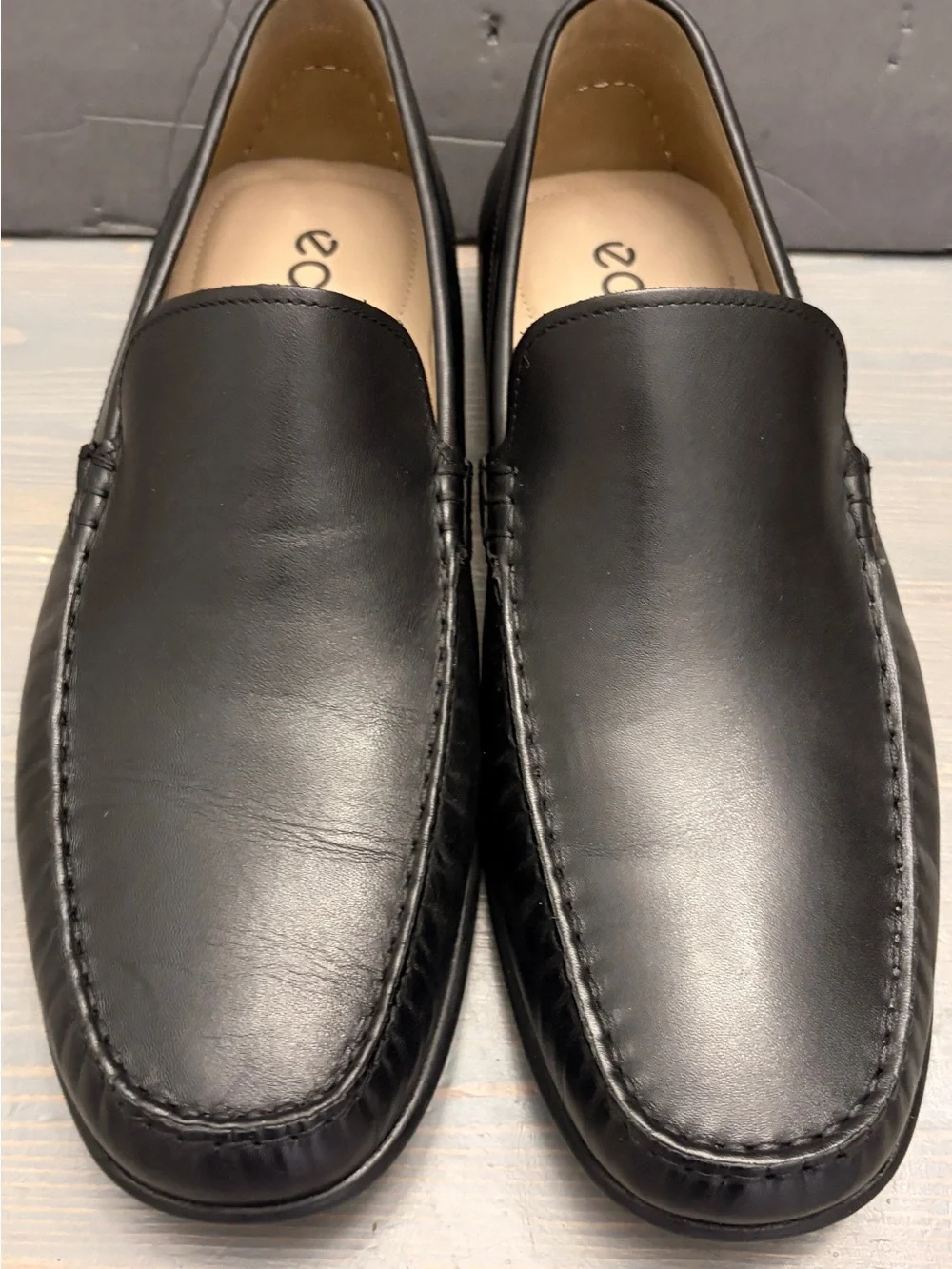 ECCO Men’s EU 45 US 11-11.5 Black Real Leather Casual Dress Shoes